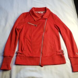 Ferrari Womens Moto Jacket Puma Sport Red Zip Up Jacket shirt